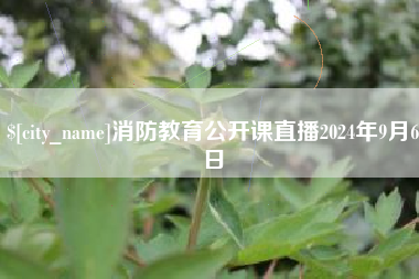 项城消防教育公开课直播2024年9月6日