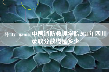 项城中国消防救援学院2021年四川录取分数线是多少