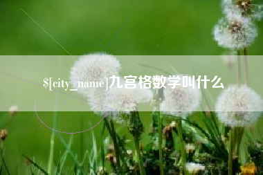 项城九宫格数学叫什么