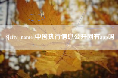 项城中国执行信息公开网有app吗