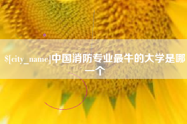 项城中国消防专业最牛的大学是哪一个