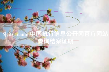项城中国执行信息公开网官方网站查询结案证明