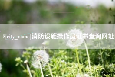 项城消防设施操作员证书查询网址