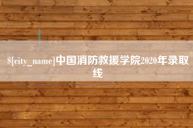 项城中国消防救援学院2020年录取线