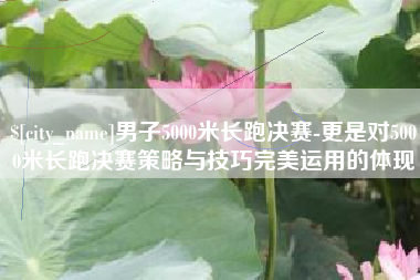 项城男子5000米长跑决赛-更是对5000米长跑决赛策略与技巧完美运用的体现