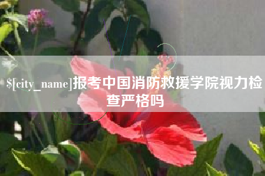 项城报考中国消防救援学院视力检查严格吗