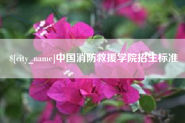 项城中国消防救援学院招生标准
