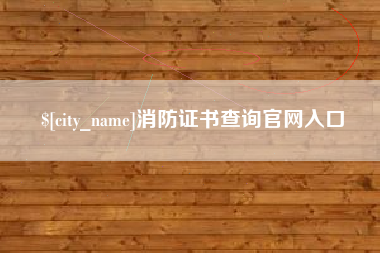 项城消防证书查询官网入口