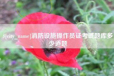 项城消防设施操作员证考试题库多少道题