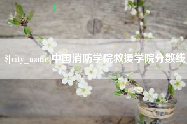 项城中国消防学院救援学院分数线
